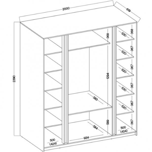 Szafa 200cm z szufladami KAYA 04 czarny / dąb evoke / czarny