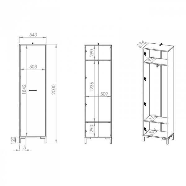 Szafa do przedpokoju MEVIA 01 dąb artisan