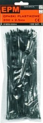 OPASKI PLASTIKOWE PA6.6 100SZT. CZARNE 100*2.5 (1 OP)