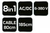 Wielofunkcyjny tester napięcia 8 w 1 AC/DC 6-380V
