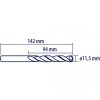 Wiertło do metalu Baildon DIN 338 RN 11,5 mm, HSS TiN (S), 142-94 mm (chwyt 3-płaszczyznowy)