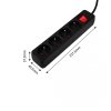 Przedłużacz listwowy 1.5m, 3x1.5mm2, 4G, czarny, ON/OFF