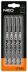 Marker budowlany, czarny, permanentny, wodoodporny, lakierowy, aluminiowy, 4 szt