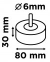 Ściernica listkowa trzpieniowa 80 x 30 x 6 mm, P120