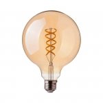 Żarówka LED V-TAC 5W E27 Filament Bursztynowa Kula G125 Ściemnialna VT-2085D 2200K 300lm