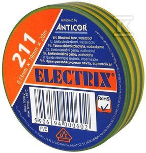 TAŚMA IZOL.19X20 ŻÓŁ-ZIEL.ELECTRIC 2 (SZT)