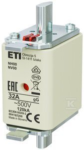 NH00 GG 32A/500V WKŁ.ZWŁ. KOMBI (SZT)