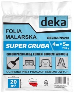 FOLIA MALARSKA SUPER GRUBA BEZBARWNA 4*5M 700G (1 SZT)