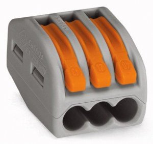 SZYBKOZŁĄCZKA 3X0,08-4MM2 Z DŹWIGNIĄ ZWALNIAJĄCĄ 222-413 (1 SZT)