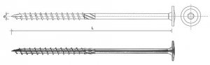 WKRĘT DO DREWNA Z KOŁNIERZEM NA TORX OCYNKOWANY 8*220MM T40 (50 SZT)