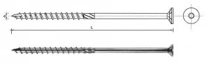 WKRĘT DO DREWNA Z ŁBEM STOŻKOWYM NA TORX 6*220MM T30 (100 SZT)