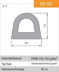 USZCZELKA SAMOPRZYLEPNA CZARNA SD-55/4-0 DGP 14*12 MB (40 MB)