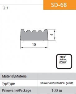 USZCZELKA SAMOPRZYLEPNA CZARNA D-68/4-0 10*4MM MB (100 MB)
