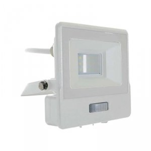 Projektor LED V-TAC 10W SAMSUNG CHIP Czujnik Ruchu Biały Przewód 1M VT-118S 4000K 735lm 5 Lat Gwarancji