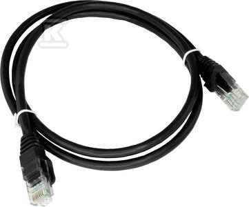 PATCH-CORD U/UTP KAT.5E PVC 0.25M CZARNY (SZT)