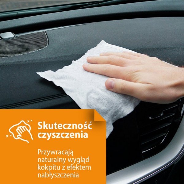 ŚCIERECZKI DO KOKPITU BŁYSZCZĄCE CYTRYNA 24SZT. (1 SZT)
