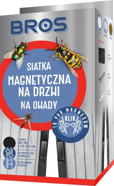 BROS SIATKA MAGNETYCZNA NA DRZWI KLIK 100*220 CZARNA (1 SZT)