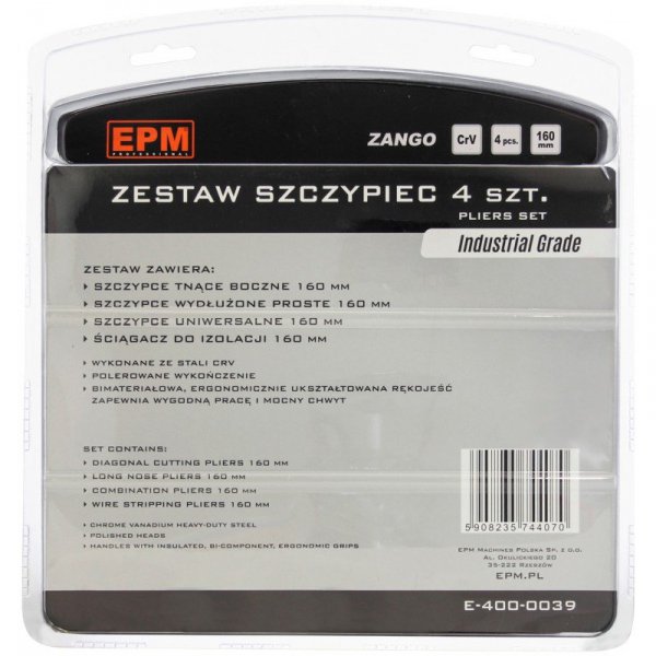 ZESTAW SZCZYPIEC 4 SZTUKI 160MM CRV ZANGO (1 KPL)