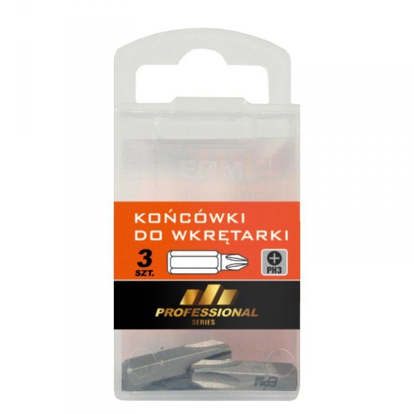 GROT, BIT, KOŃCÓWKA DO WKRĘTARKI 25MM 3SZT. PH3 (1 KPL)