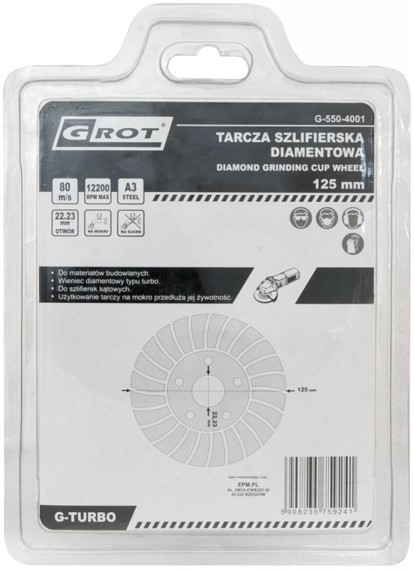TARCZA SZLIFIERSKA DIAMENTOWA G-TURBO 125MM (1 SZT)