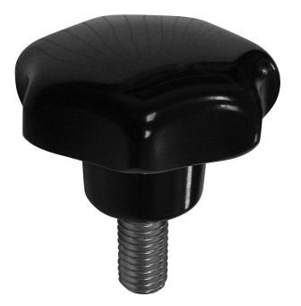 UCHWYT BAKELITOWY Z TRZPIENIEM CZARNY M5*15MM DIN6336L (1 SZT)