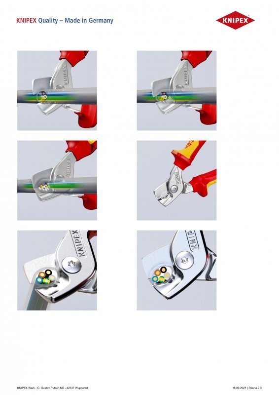 NOŻYCE DO KABLI IZOLOWANE 1000V 160MM (1 SZT)