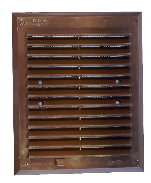 KRATKA WENTYLACYJNA Z ŻALUZJĄ I SIATKĄ 175*215MM BRĄZOWA (1 SZT)