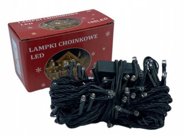 LAMPKI CHOINKOWE 100LED CIEPŁE BIAŁE 5,3M (1 SZT)