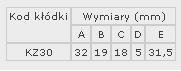 KŁÓDKA ZNALOWA ZASUWKOWA KZ30 2 KLUCZE (1 SZT)