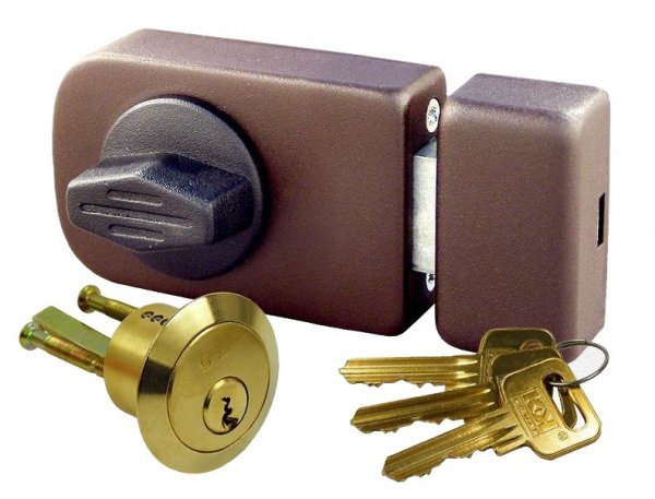 ZAMEK NAWIERZCHNIOWY MINOS Z WKŁADKĄ 60MM BRĄZOWY (1 SZT)