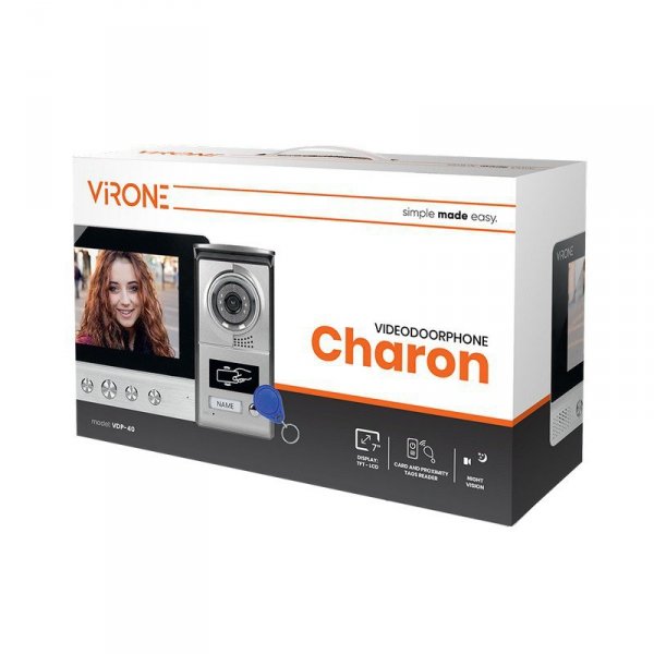 WIDEODOMOFON VIRONE VDP-40 CHARON BAX 7&#039; (1 SZT)