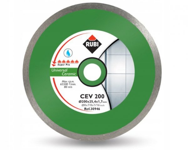 TARCZA DIAMENTOWA DO PŁYTEK ŚCIENNYCH, OBRZEŻE CIĄGŁE - CEV (1 SZT)