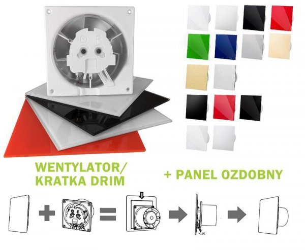 PANEL DO WENTYLATORA DRIM PLEXI BIAŁY MAT (1 SZT)