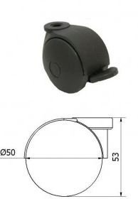 KÓŁKO OBROTOWE KL 50/G GUMA T065 (1 SZT)