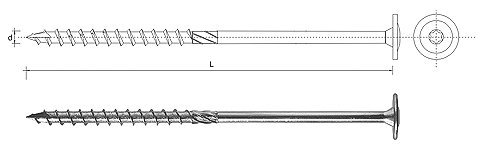 WKRĘT DO DREWNA Z KOŁNIERZEM NA TORX OCYNKOWANY 10*400MM T40 (50 SZT)