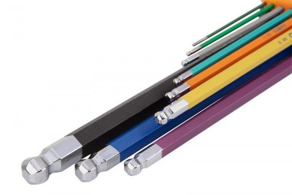 KLUCZE SZEŚCIOKĄTNE 1.5-10MM 9 SZTUK KOLOROWE (1 KPL)