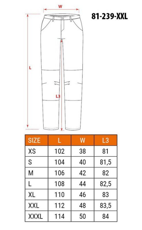 SPODNIE ROBOCZE HD SLIM ODPINANE KIESZENIE ROZMIAR M (1 SZT)