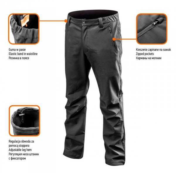 SPODNIE ROBOCZE SOFTSHELL, ROZMIAR XXL (1 PAR)