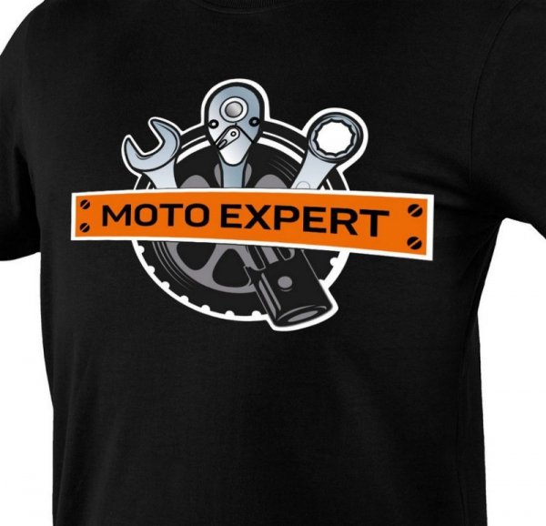 T-SHIRT Z NADRUKIEM MOTO EXPERT ROZMIAR XL (1 SZT)