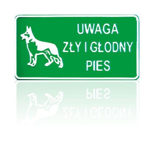 TABLICA 15*29CM UWAGA ZŁY I GŁODNY PIES (1 SZT)