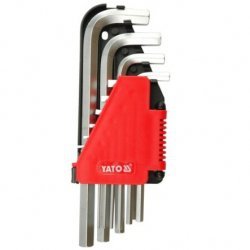 KLUCZE HEX ZESTAW 10-CZĘŚCIOWY 2,0-12MM CR-V (1 KPL)