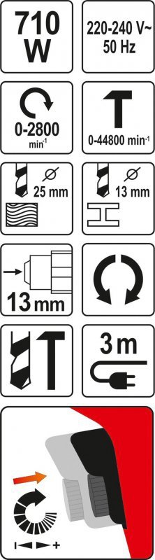 WIERTARKA UDAROWA 710W (1 SZT)