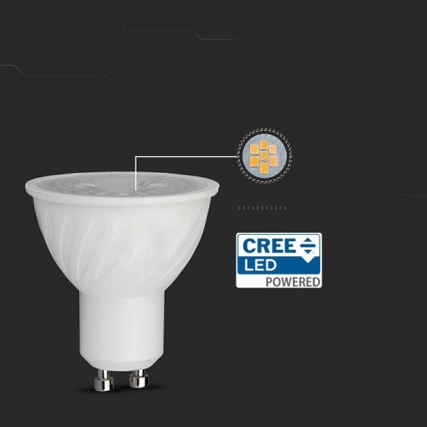 Żarówka LED V-TAC CREE CHIP 6W GU10 38st ściemnialna VT-227D 3000K 445lm 6 Lat Gwarancji