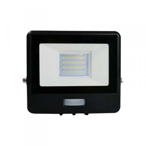 Projektor LED V-TAC 20W SAMSUNG CHIP Czujnik Ruchu Czarny Z MUFĄ VT-128S-B 3000K 1510lm 5 Lat Gwarancji