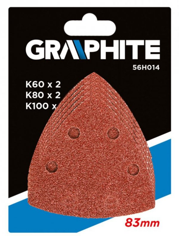 Papiery szlifierskie z rzepem, 83 x 83 x 83 mm (K60x2, K80x2, K100x1), 5 szt.
