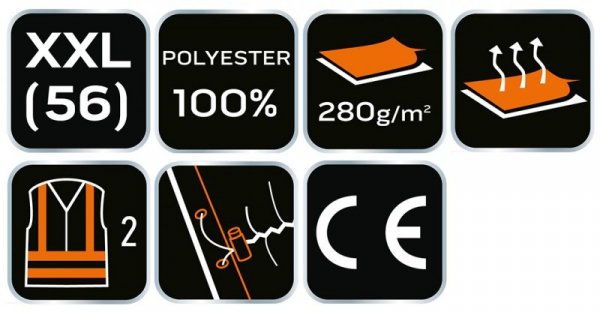 Bluza polarowa ostrzegawcza, pomarańczowa, rozmiar XXL