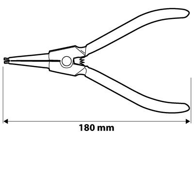 Szczypce segera do pierścieni osadczych 180 mm, zewnętrzne, proste