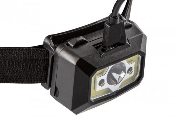 Latarka czołowa akumulatorowa USB 250 lm COB LED + czujnik ruchu