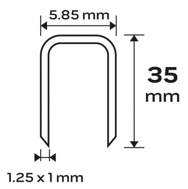 Zszywki galwanizowane do zszywacza pneumatycznego (14-570), GA18, Typ 90 (4K), długość 35 mm, 4000 s