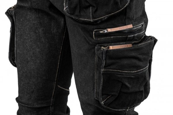 Spodnie robocze 5-kieszeniowe DENIM, czarne, rozmiar M